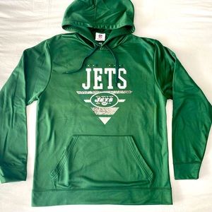 NFL Team Apparel NY Jets Football Fleece Hoodie M